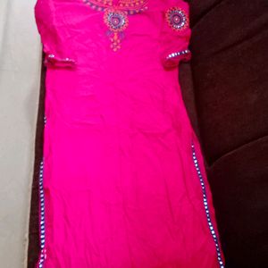 Meganta Pink A Line Kurti