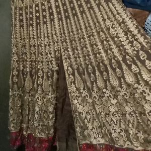 Brown Indo Western Dress With Skirt