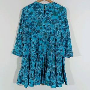 Blue Printed Casual Dress (Women)