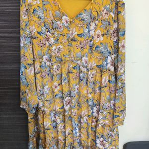 MAX FLORAL YELLOW 3/4 DRESS XXL AND XL