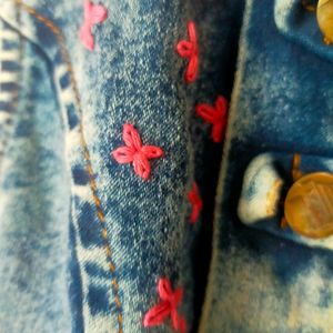 Denim Jacket With Hand Embroidery