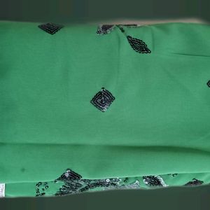 Shiffon Green Saree Work