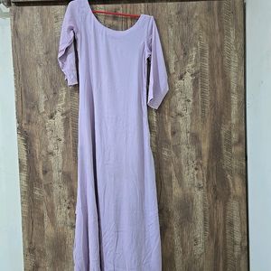 A-line Kurti, Lavender Colour, Little Work On Neck