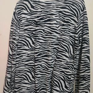 Black & White Zebra Print Top For Girl Or Women