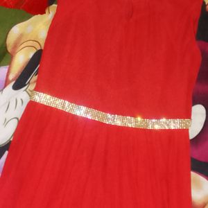 Red Partywear Gown