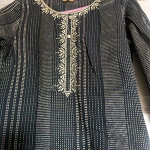 Black And Golden Kurti