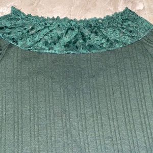 Dark Green Off Shoulder Top