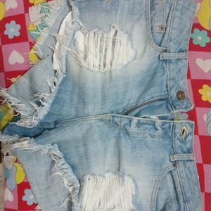 H&M Denim Distressed Shorts Women