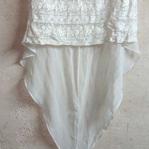 ZARA See-through Fashion Top Netted White