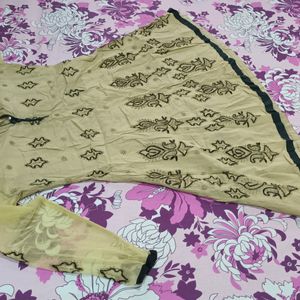 Black And Gray Kurti With Only Dupatta