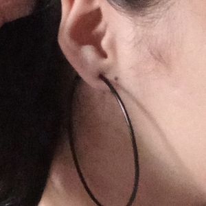 Black Circular Hoop Earrings