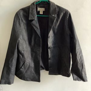 Charcoal Leather Jacket