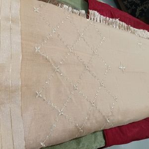 Beautiful Beige Saree NWOT