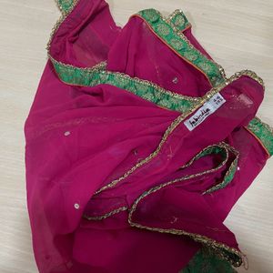 Brand new Fabindia Silk Lahanga Choli Dupatta4-6yr