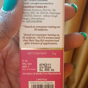 Mamaearth Moisture Matte Longstay Lipstick