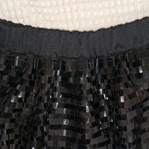 Black Sequin Party Mini Skirt