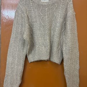 Korean Cropped Full Sleeves Sweater