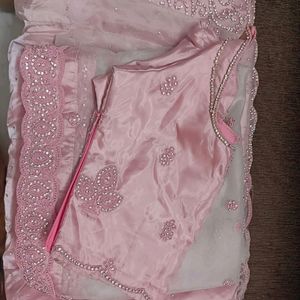 Babypink Organza Lehenga Set