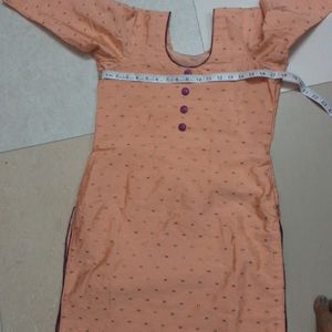 Peach Colour Pant Kurta Set For Women