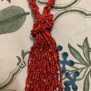 Beautiful Red Beads Long Necklace