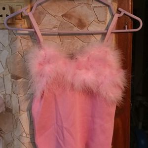 Y2k Pinterest Vintage Aesthetic Pink Fur Crop Top