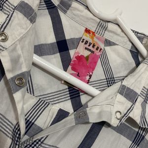 Spykar White Checked Shirt (women)