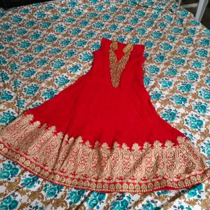 Red Frock Full Stone Couler Work For Party Wear..