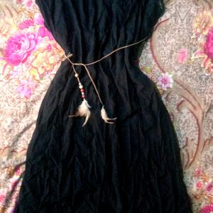 Black Mini Dress With Belt