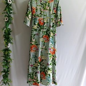 Floral Print Assumetrical Dress