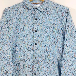 Light Blue Floral Printed Shirt (Men's)