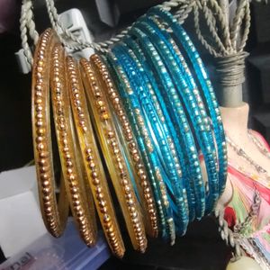 Blue And Gold Bangles