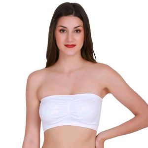 2 Pieces White Non Padded Tube Bra