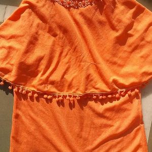 High Neck Pearl Coral Top