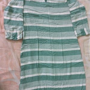 Sea Green Striped Kurti