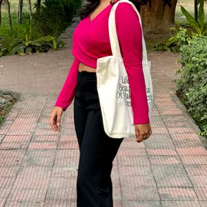 Fuchsia V NECK top