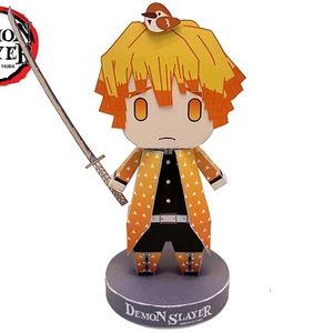 Anime Demon Slayer Zenitsu Chibi Figurine(Paper)