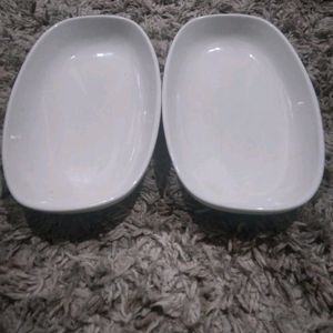 White Dishes For Serving Namkeen etc.