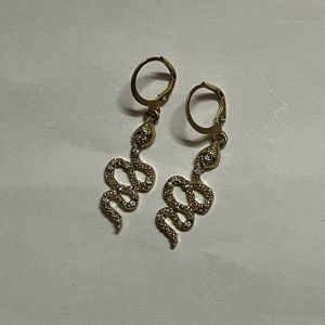 Golden Snake Earrings