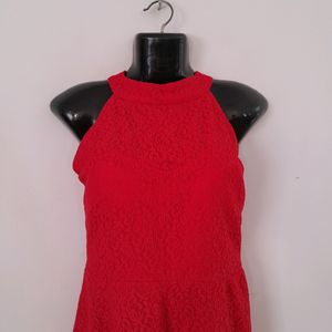 Red Color Party Dress (Women's)