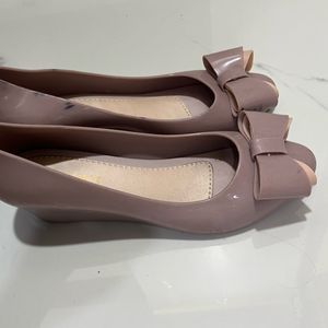 Pink Heels With Round Toe Closed