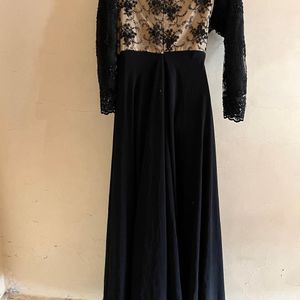 Korean Long Designer Black Gown