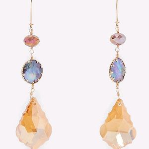 Zara Iridescent Peal & Crystal Earrings