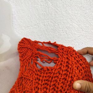 Orange Crochet Top