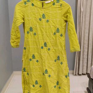 For Sale: Lime Green Embroidered Kurta by Max