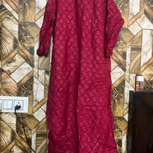 New Silk Rani Kurti With Shimmer Work For Medium