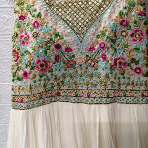 White Embroidered Heavy Anarkali dress