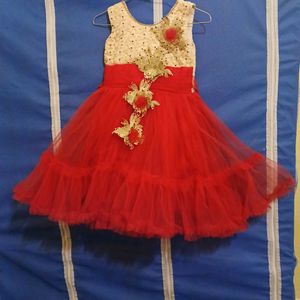 Beautiful Red Umbrella Frock