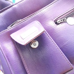 Leather Handbag (Purple Colour)