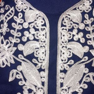 blue and white kurta set