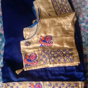 Beautiful Check Design Saree With  Stiched Blouse